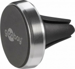 Wentronic Goobay | Magnetic mount Metal Slim Design for smartphones (35mm) | 38685 | Black/Silver | Magnetic holder is suitable for almost every smartphone; Quick-Snap assembly technology for quick and easy use; Smart and almost invisible fastening o ...