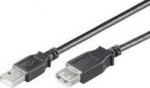 MicroConnect USB2.0 Extension A-A 1.8m M-F, Black, Hi-Speed cable