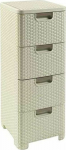 Curver Bookstand z 4 Cream style drawers - 46823