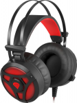 GNS Genesis Neon 360 czarne - Headphones | wire | microphone in the housing | black and red | 2.3 m | volume control