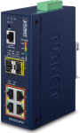 Planet IP40 Industrial L2+/L4 4-Port 1000T 802.3at PoE + 2-Port 100/1000X SFP Full Managed Switch (-40 to 75 C, dual redundant power input on 48~56VDC terminal block, ERPS Ring, 1588, Modbus TCP, ONVIF, supports CloudViewer app, MQTT and Cybersecurit ...