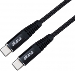 Akasa USB Typ C zu USB Typ C 100W PD Ladekabel - schwarz