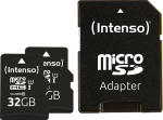 Intenso Doppelpack microSDHC 32GB UHS-I Premium with. SD-Adapter - High Capacity SD (MicroSDHC) - 32 GB - MicroSDHC - Klasse 10 - UHS-I - 90 MB/s - Class 1 (U1)