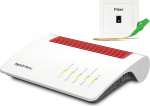 FRITZ! AVM FRITZ!Box 5590 Fiber - Wireless Router - Netz - GPON Terminal / Language map 1GbE, 2.5GbE, GPON, AON - Wi-Fi 6 - Dual-Band - VoIP-phone adapter (DECT)