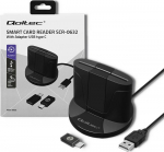 Qoltec Intelligent chip reader kart ID SCR-0632 | USB Type C