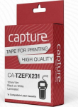 Capture 12mm x 8m Black on White, Flexible Tape