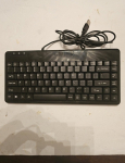 Keyboard Perixx PERIBOARD-409 H, US, Mini USB-Keyboard, 2 Hubs, czarny (US-Layout)