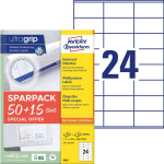 Sticker label AVERY Zweckform Ultragrip 70x36mm 50+15 sheets (6602)