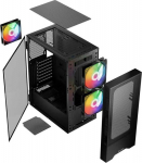 Logic Arya ARGB - Middle Tower | czarna | no power supply | 1 x USB 3.0 i 2 x USB 2.0 | 375 x 200 x 452 mm |