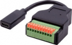 Exsys Adapter USB-C Buchse->Term.Bl. TerminalBlock Push button. USB3 - Adapter - Digital/Data
