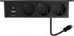 DELTACO power panel, 3 outlet, 1x21W A+C USB-laturi, GST18-connection