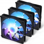 Blackstorm Luna UF120 ARGB PWM - fan pack, black, 120 mm, 3 pc pack