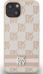 DKNY DKHCP15SPCPTSSP iPhone 15 / 14 / 13 6.1 pink hardcase Leather Checkered Mono Pattern & Printed Stripes