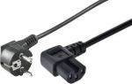 MicroConnect Power Cord CEE 7/7 - Angled, C15 3m black Power Cord