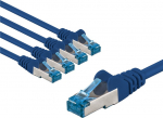 Wentronic Goobay CAT 6A Patchkabel S/FTP PiMF blue 5er-Set - copper conductor CU - Kabel-/Adapter - Netzwerk