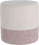 Home Styling Collection Round upholstered boucle pouffe, beige &Oslash; 35 x 34 cm