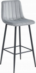 Leobert POZZA stool - silver gray velvet / black legs x 3