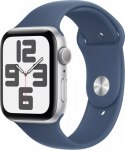Apple Watch SE GPS, envelope 44 mm z silver aluminum with a sports strap in color denim - size S/M