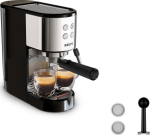 Krups Virtuoso XP441810, Espresso Machine, 1.1 l, Ground coffee, 1350 W, Schwarz, Edelstahl