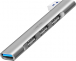 LogiLink Slim HUB USB-A do 1x USB-A 3.0 3xUSB-A 2.0 - hub USB 3.0 LogiLink 4-portowy, 1x USB-A/M, 3x USB-A/F, srebrny