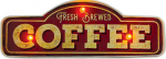 Forever RETRO Metal Sign Fresh Brewed Coffee LED Light
