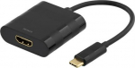 DELTACO USB C 3.1 (M) to HDMI (F) | USB-C - HDMI | Max 4096x2160 60Hz | Svart | 0.1m