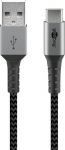 Wentronic Goobay | USB-C to USB-A Textile Cable with Metal Plugs | 49296 | USB-C to USB-A