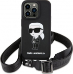 Karl Lagerfeld Crossbody Silicone Ikonik Back Case for Apple iPhone 15
