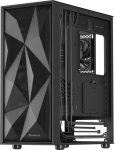 GNS Genesis Diaxid 605F czarna - Midi Tower | czarna | window | no power supply | 2 x USB 3.0, 1 x USB-C 3.1 gen 2, 2 x Mini Jack | 420mm x 217mm x 466mm | 5 x wen 120mm