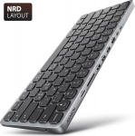 Axagon Keyboard HMC-KB-NRD USB-C 5Gbps z multiport hub 9in1, SD/microSD, 3x USB-A, HDMI 4K/60Hz, PD 100W, Audio, Nordic layout, 60cm USB-C kabel