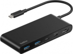 Belkin CONNECT USB-C 7-in-1 mit Dual USB-C Ports,schw.AVC023hqBK