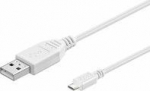 MicroConnect USB A to USB Micro B, Version, 2.0, White, 3m White