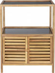 Wenko FONDI bathroom shelf with acacia wood cabinet, wys. 86 cm