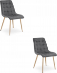Leobert Krzesło SPLIT - dark gray velvet / nogi dąb x 2