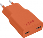 Loader Manhattan InLine&reg; USB-C ładowarka, 30W, GaN, Dual USB-C, PD/PPS, Papaya/orange