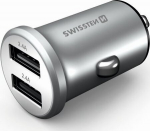 Swissten Metal Premium Car charger 2 x USB / 4.8A Silver