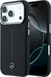 Mercedes-Benz Mercedes Leather Semi Wrap Iconic Line MagSafe for iPhone 18 Pro Max / 17 Pro Max / black