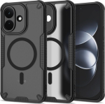 &Uuml;mbris Rugged Shield MagSafe, Xiaomi Redmi Note 17 Pro 5G, must / matt l&auml;bipaistev, Qi2/MagSafe &uuml;hilduv, Tech-Protect