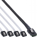 InLine SAS Anschlusskabel - Mini-SAS SFF-8087 an 4x SATA - 1:1 - OCR - 1m