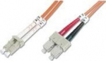 DIGITUS LWL Patchkabel LC/SC 50/125&micro;m 5m Multimode Duplex Halogen free bis 1Gbit with measurement report orange OM2 (DK-2532-05)