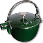 Staub Teapot 1.15 L round, Green Cast Iron