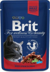 Brit Premium Cat Pouches with Beef Stew & Peas 100g