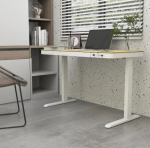 Tuckano Electric Height Adjustable Desk ET119W-C White/Oak. Desk top dimensions 120 x 60cm
