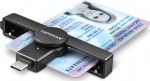 Kiipkaardilugeja Axagon CRE-SMPC Type-C ID-kaardi lugeja SmartCard PocketReader, Win/Mac/Linux/Android, USB-C