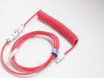 Ducky Premicord Apple Red coiled cord, USB Typ C auf Typ A - 1.8m