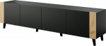 Cama MEBLE TV cabinet FARO 200x42x52 black matt + oak craft
