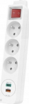 Hama 3 jack 230V, 1xUSB C, 1xUSB A, White - Listwa zasilająca | HAMA | 3 jack | USB-C | USB-A | White
