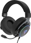 GNS Genesis Neon 764 RGB czarne - Headphones | wire | moving microphone | czarne | 2.2 m | volume control | USB 2.0