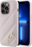 Karl Lagerfeld KLHCP14XPQDSMGP Diagonal Quilted Script Hardcase for iPhone 14 Pro Max 6.7" / pink
