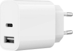 Gembird TA-UC-2AC12-01 Universal USB Charger USB-A + USB-C 2.4A / white